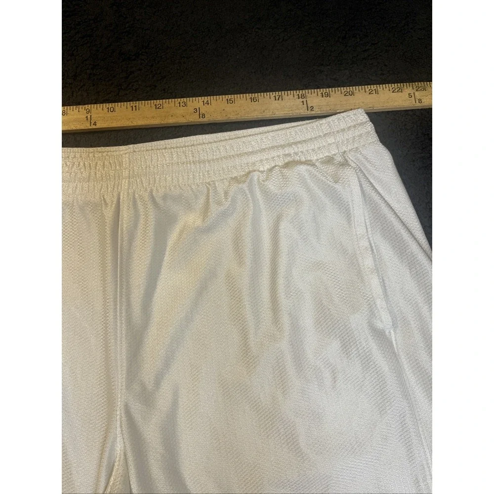 Nike basketball Shorts mens XL white dazzle silky shiny vintage